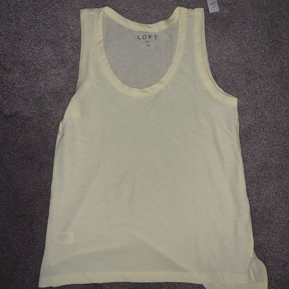 LOFT Relaxed scoop neck tank top tender yellow XS